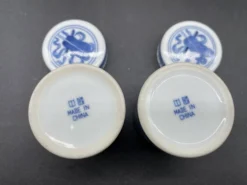 Élégant nécessaire de table, porcelaine chinoise, bleu et blanc, Condiments