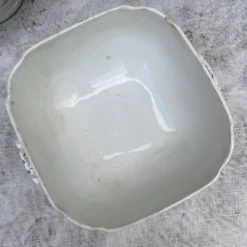 Légumier ancien , saladier en terre de fer Gien