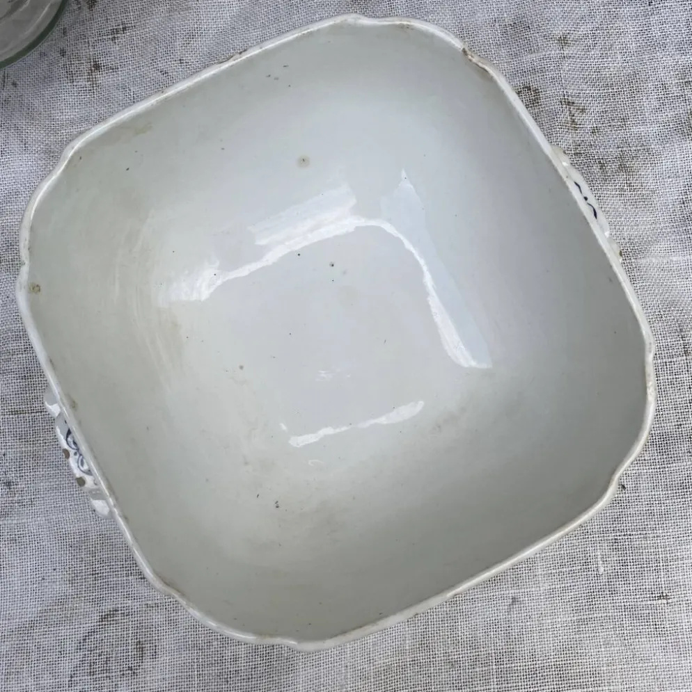 Légumier ancien , saladier en terre de fer Gien