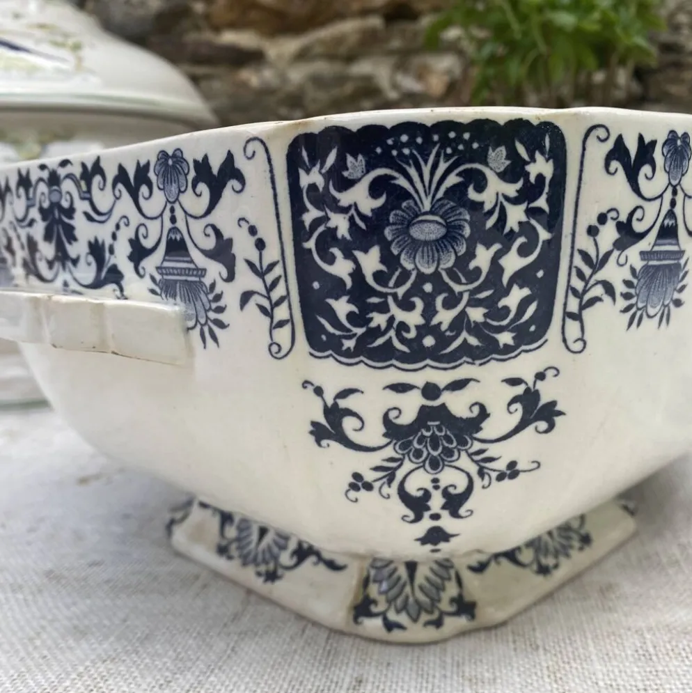 Légumier ancien , saladier en terre de fer Gien