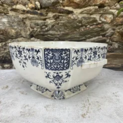 Légumier ancien , saladier en terre de fer Gien