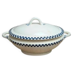 Légumier en terre de fer Salins modèle Damier