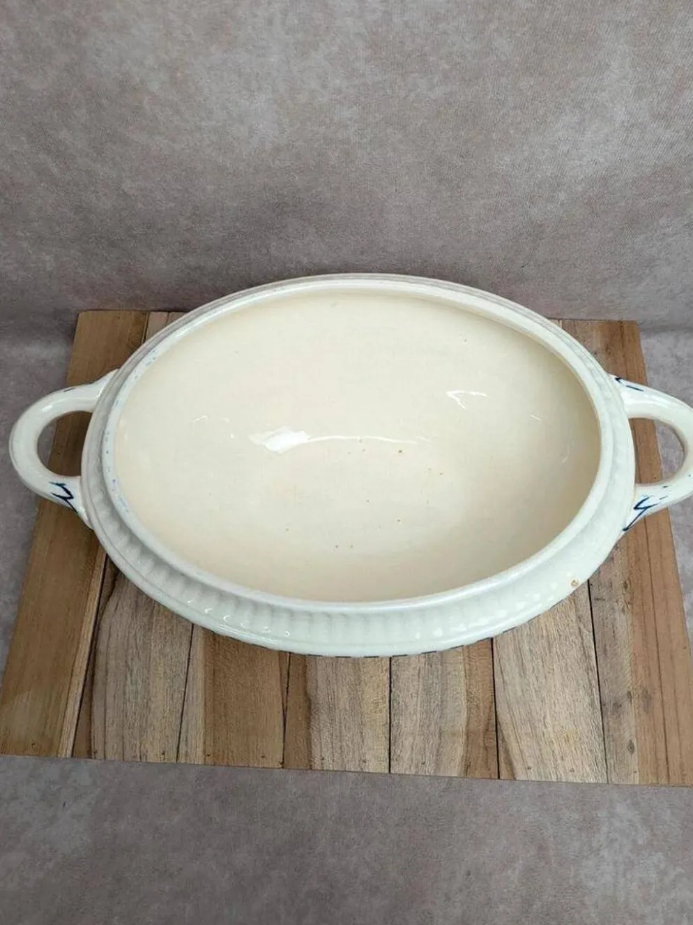 Légumier en terre de fer Salins modèle Damier