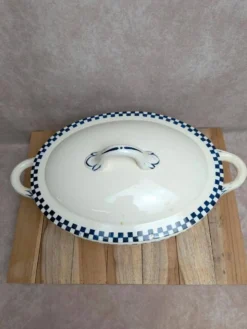 Légumier en terre de fer Salins modèle Damier