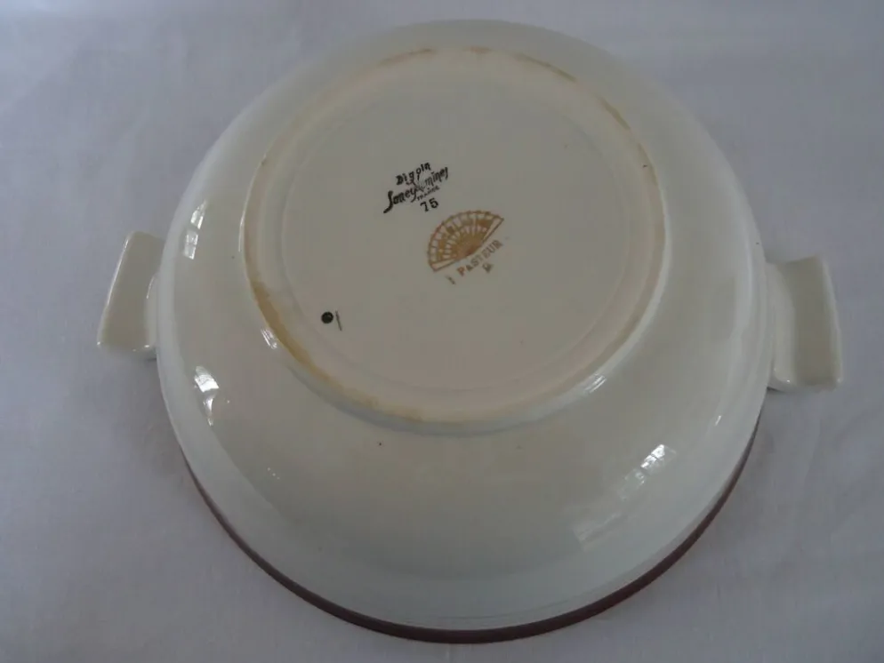 Légumier soupière en porcelaine opaque digoin sarreguemines modèle pasteur