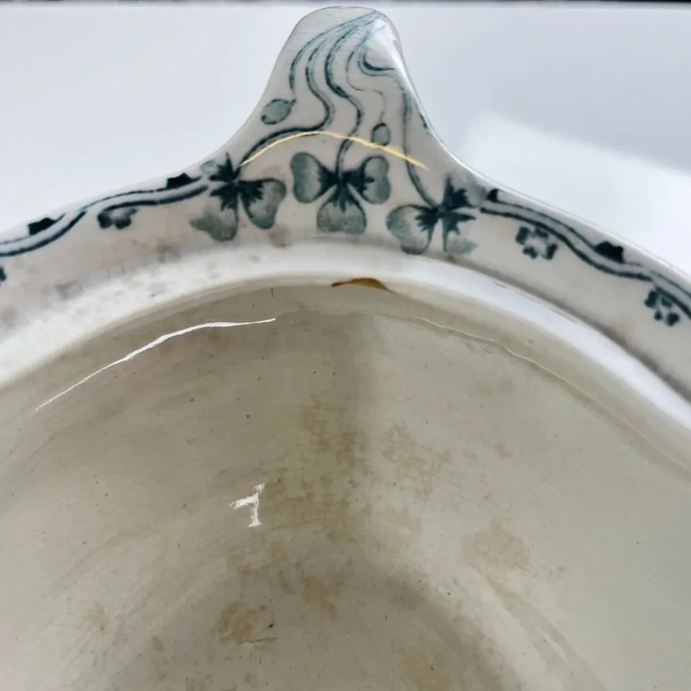Légumier Villeroy & Boch modele "Trèfle -Klee", bleu, 1890-1900