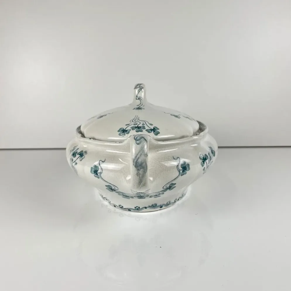 Légumier Villeroy & Boch modele "Trèfle -Klee", bleu, 1890-1900