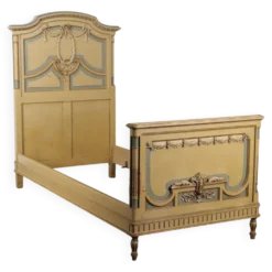 Lit ancien de style néoclassique en hêtre laqué, manufacture Luigi Gatti, XXe siècle