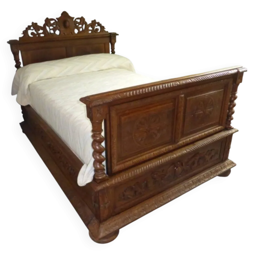 Lit ancien style Louis XIII Baroque