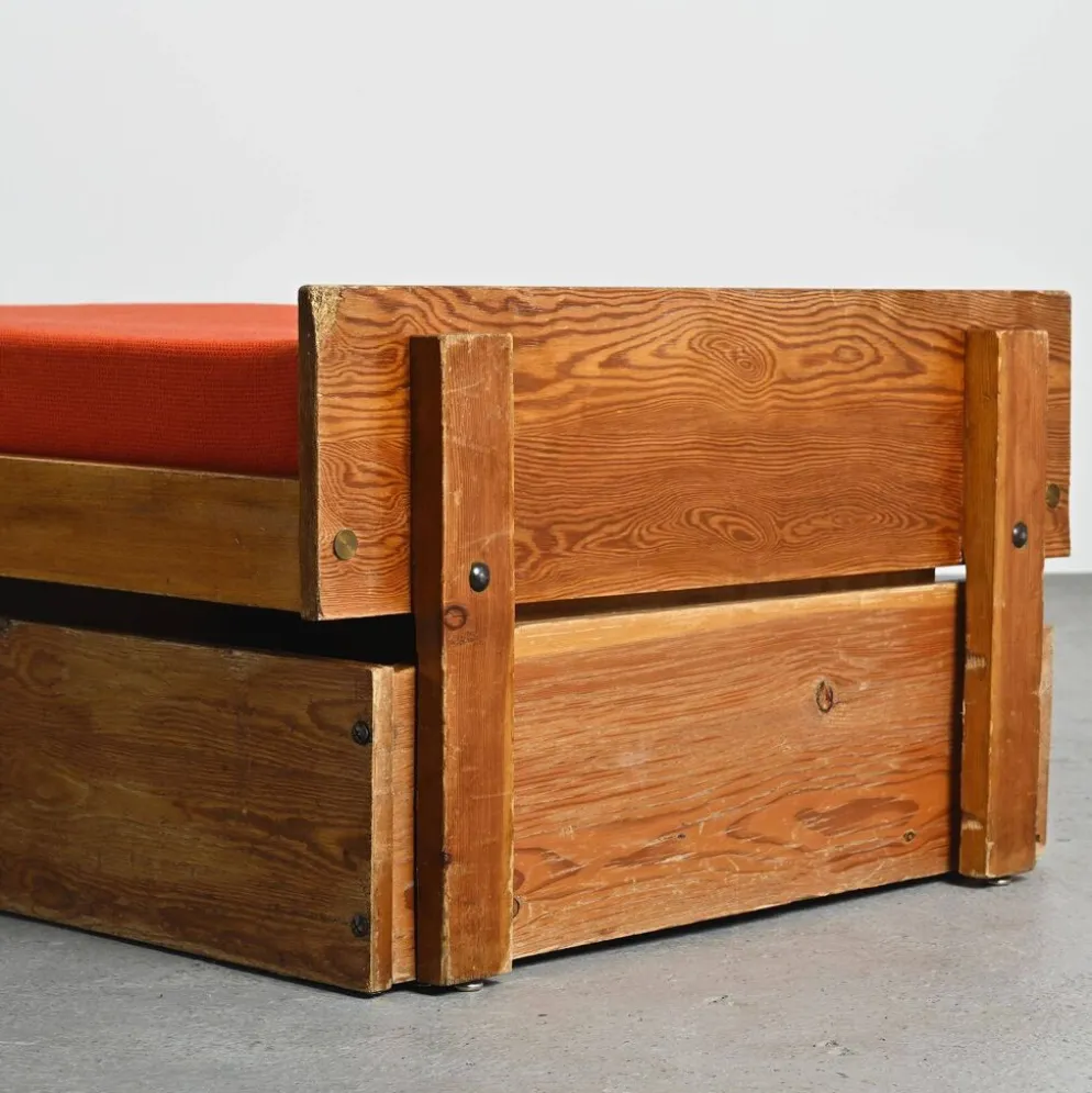 Lit banquette par Pierre Guariche, La Plagne, vers 1965