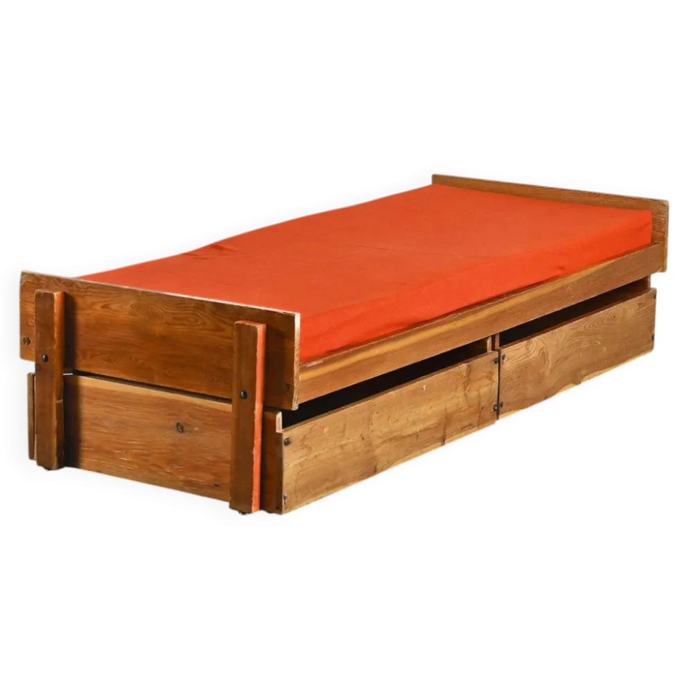 Lit banquette par Pierre Guariche, La Plagne, vers 1965