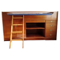 Lit compact avec bureau et rangement Vintage