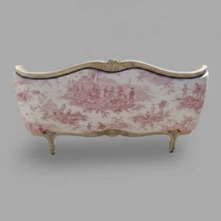 Lit corbeille de style Louis XV TAPISSERIE TOILE DE JOUY
