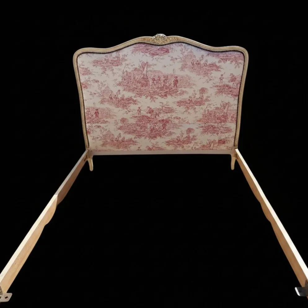 Lit corbeille de style Louis XV TAPISSERIE TOILE DE JOUY