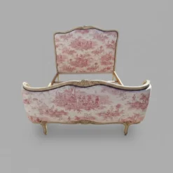 Lit corbeille de style Louis XV TAPISSERIE TOILE DE JOUY