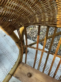 Lit corbeille enfant en rotin seventies