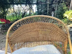 Lit corbeille enfant en rotin seventies