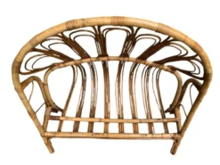 Lit corbeille en rotin pour enfant 1960