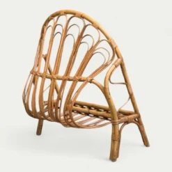 Lit corbeille en rotin pour enfant 1960