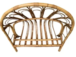 Lit corbeille en rotin pour enfant 1960