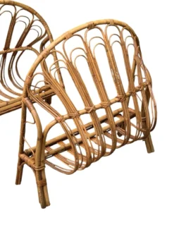 Lit corbeille en rotin pour enfant 1960