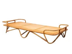 Lit daybed Rohé en rotin Noordwolde années 1950 Hollande