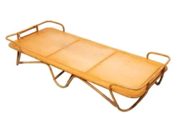 Lit daybed Rohé en rotin Noordwolde années 1950 Hollande