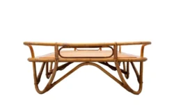 Lit daybed Rohé en rotin Noordwolde années 1950 Hollande