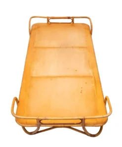Lit daybed Rohé en rotin Noordwolde années 1950 Hollande