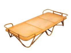 Lit daybed Rohé en rotin Noordwolde années 1950 Hollande