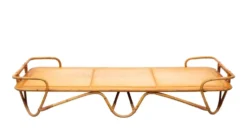 Lit daybed Rohé en rotin Noordwolde années 1950 Hollande