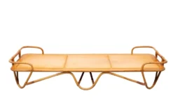 Lit daybed Rohé en rotin Noordwolde années 1950 Hollande