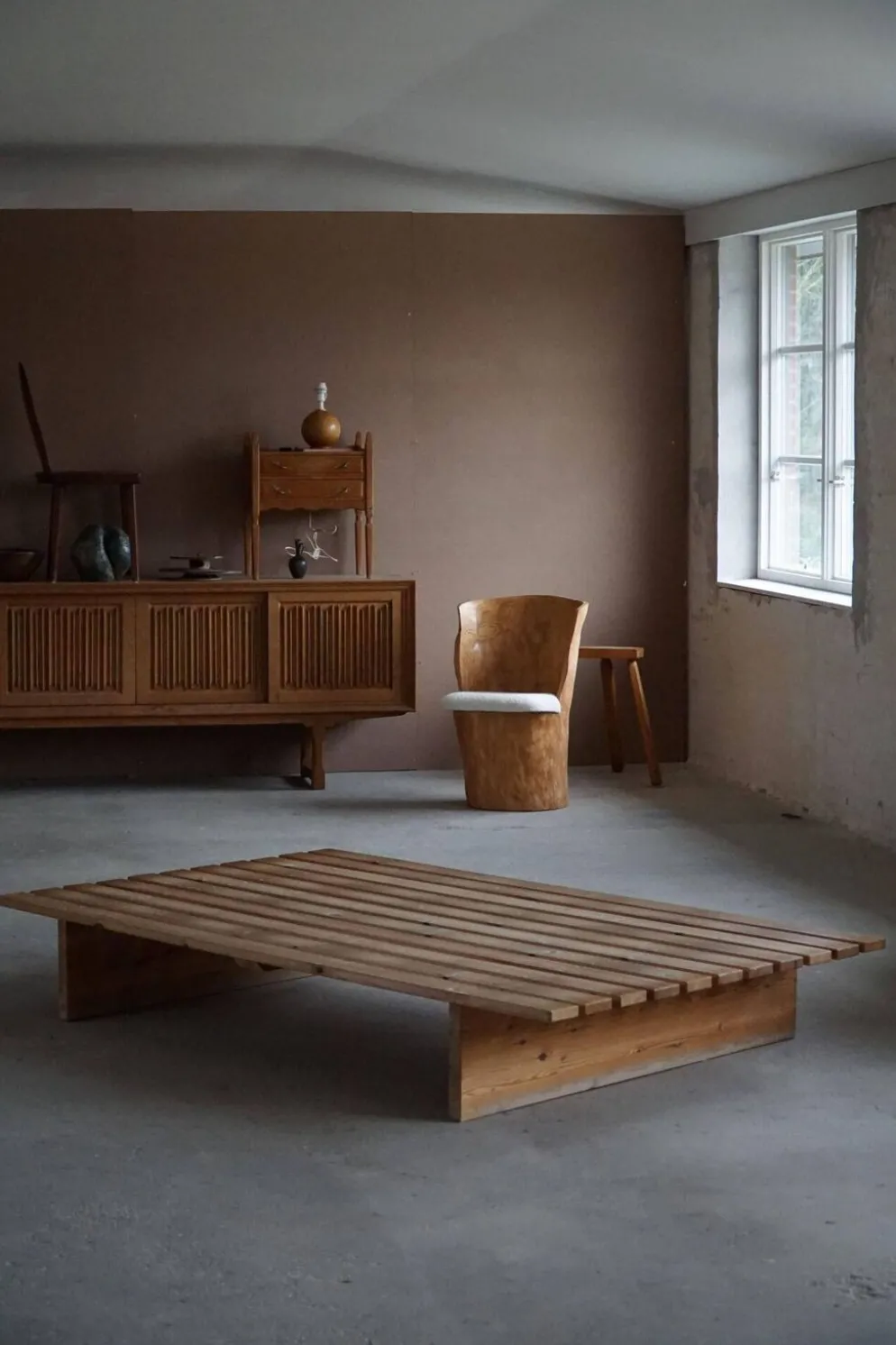 Lit de repos danois moderne, retapissé, fabriqué en pin, par Nyt i Bo, années 1970