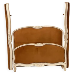 Lit de style Louis XV en hetre patiné XX siècle