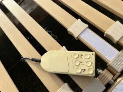 Lit double electrique, bois vernis, vintage, années 60