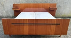 Lit double electrique, bois vernis, vintage, années 60