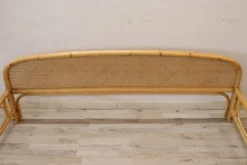 Lit Double En Bambou Et Paille De Vienne, 1980s