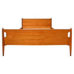 Lit double en bois, années 60
