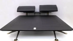 Lit double King Size en laiton et acier « Adia » de Paolo Piva par B&B, années 1980