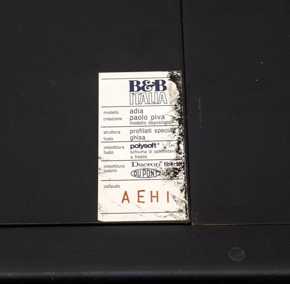 Lit double King Size en laiton et acier « Adia » de Paolo Piva par B&B, années 1980