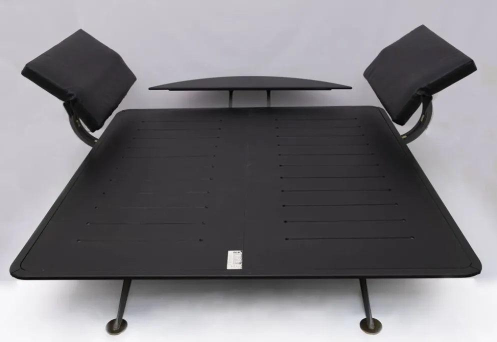 Lit double King Size en laiton et acier « Adia » de Paolo Piva par B&B, années 1980