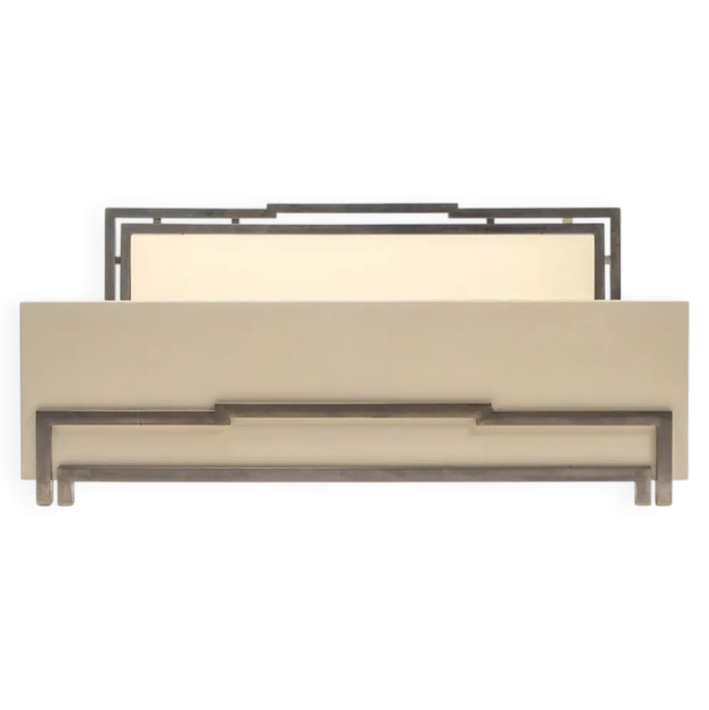 Lit double Lacor en bois laqué et métal doré par Fabrizio Smania pour Studio Smaina Interni, années 1970.