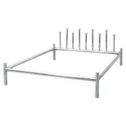 Lit double style Frigerio vintage en acier chromé des années 1970 moderniste