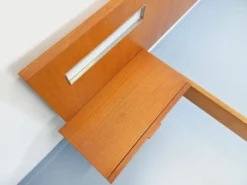 Lit double vintage style scandinave en teck des années 60 avec chevets