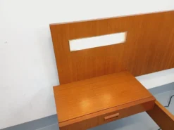 Lit double vintage style scandinave en teck des années 60 avec chevets