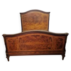 Lit en bois de placage marqueté style Louis XVI, François Linke (1855-1943)