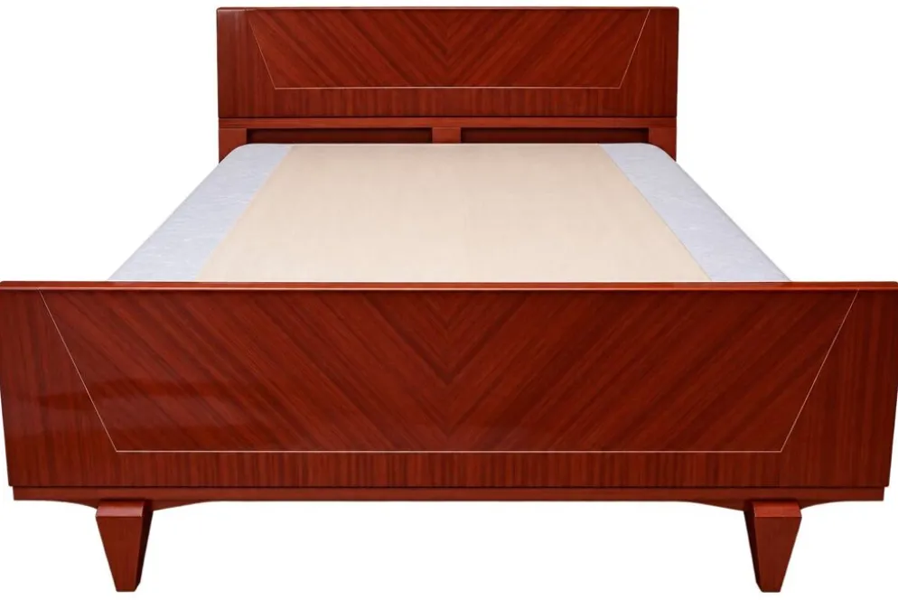 Lit en bois verni avec sommier