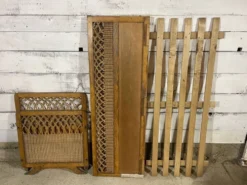 Lit enfant en bois et osier année 50 60