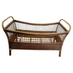 Lit enfant en rotin vintage