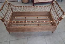 Lit enfant rotin et osier